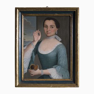 Pietro Longhi, Ritratto di giovane gentildonna con tabacchiera, 1700, Olio su tela