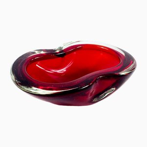 Large Sommerso Murano Glass Bowl attributed to Flavio Poli, 1970s