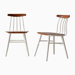 Nordische Holzstühle, 1960er, 2er Set