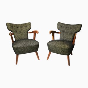 Set of Mid-Century Wingback Armchairs from Krásná Jizba, Czechoslovakia, 1940s