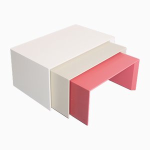 Postmodern Side Tables Model 514 attributed to Leolux, 1980s, Set of 3