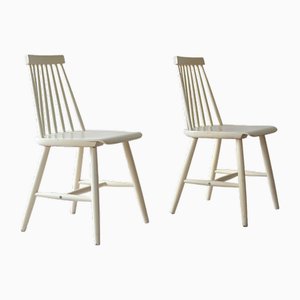 Weiße Vintage Stühle, 1960er, 2er Set