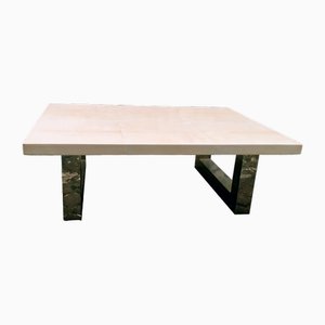 Table Basse en Acier et Parchemin