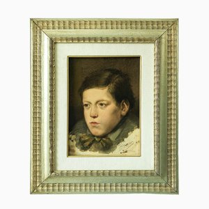 Pietro Bouvier, Portrait of a Boy, 1890s-1910s, Oil on Cardboard