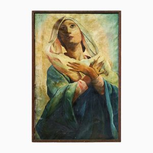 Zilia, Madonna with Hands on Her Chest, 1890s-1910s, Oil on Canvas