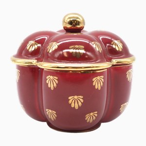 Upsala-Ekeby Red Rubin Jar by Arthur Percy for Upsala Ekeby Gefle, Sweden, 1940s
