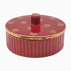 Red Rubin Jar by Arthur Percy for Upsala Ekeby Gefle, Sweden, 1940s