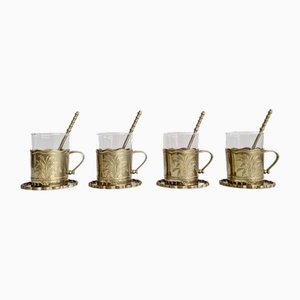 Vintage Messing Tassen von Gilde, 1970er, 4er Set