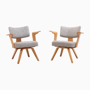 Set of Dutch Armchairs in Birch by Cor Alons for Den Boer, 1950s