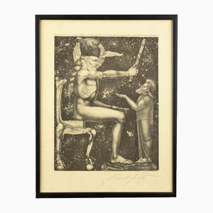 Ernst Fuchs, Samson, Etching, 1967