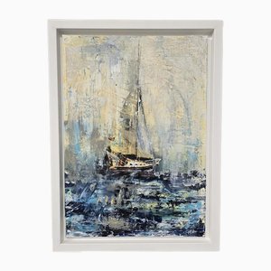 Gill Storr, Blue Waters, Öl und Mixed Media auf Leinwand