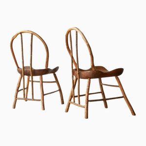 Set of Bathsheba Side Chairs in Oak and Hazel by Richard Lee, UK, 1994