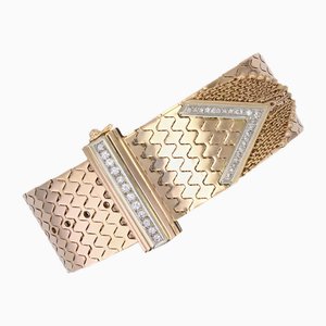 Bracelet de Ceinture en Or Jaune 18 Carats et Diamants, 1950s
