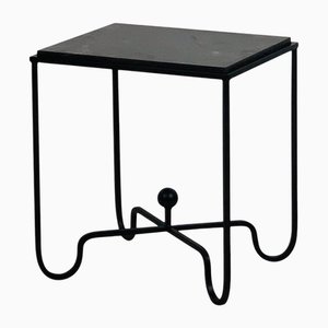 Entretoise Black Limestone Side Table by Atelier Cabanel