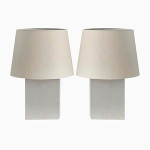 Large Bloc Parchment Lamps by Atelier Cabanel, Set of 2