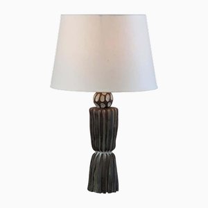 Sillons Grooved Pottery Lampe mit Pergamentschirm von Design Freres