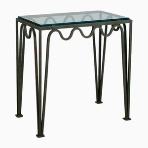 Méander Grünspan und Glas Nachttisch von Atelier Cabanel