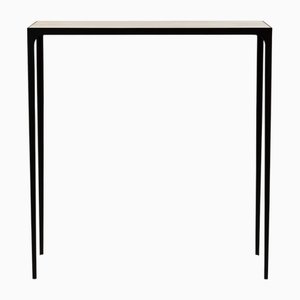 The Esquisse Wrought Iron and Ivory Parchment Console Table by Atelier Cabanel