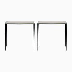 Etude Wrought Iron and Parchment Consoles Tables by Atelier Cabanel, Set of 2
