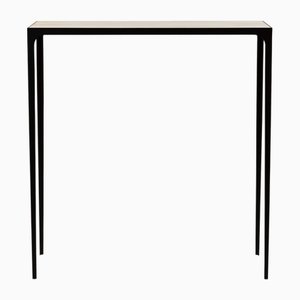 Esquisse Wrought Iron and Ivory Parchment Console Table by Atelier Cabanel