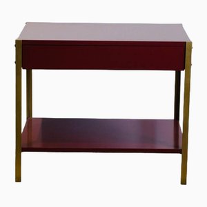 Lackierte Nachttische aus Ochsenblut Lack & Messing von Atelier Cabanel, 2 . Set