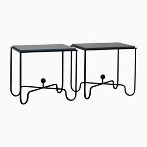 Gray Slate Entretoise Side Tables by Atelier Cabanel, Set of 2
