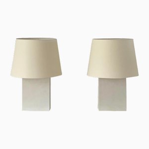Large Bloc Parchment Table Lamps by Atelier Cabanel, Set of 2