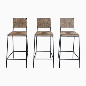 Campagne Counter Height Stools by Atelier Cabanel, Set of 3