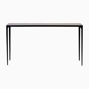 Long Esquisse Blackened Iron and Goatskin Console Tables by Atelier Cabanel