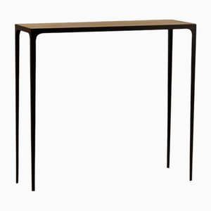 Consola ancha Esquisse de pergamino natural y hierro forjado de Atelier Cabanel