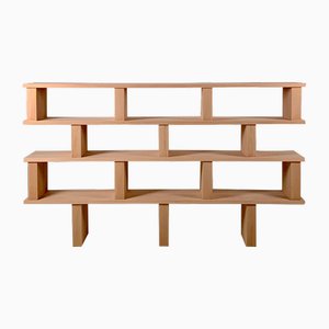 Système d'Etagères Verticale Four Shelves en Chêne Poli par Atelier Cabanel