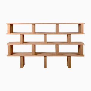 Shelves Verticale Polished Oak Shelving Unit by Atelier Cabanel