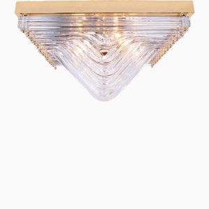 Quadriedri Curvati Murano Glass Flush Mount in the style of Venini, Italy, 1970s