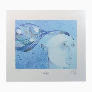 Jordi Alumà Masvidal, Female Portraits, Lithographs, Framed, Set of 3