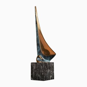 Gilt Bronze Sculpture by Jordi Abad for Solitario, Barcelona, 20th Century