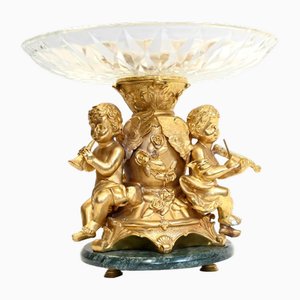 Empire Candelabras Rock Crystal Gilt Candles, Set of 2
