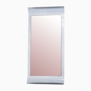 Espejo de pared de aluminio y vidrio rosa, años 70