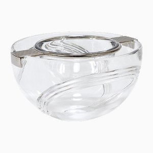 Caviar Glas Servierschale aus Silber & Kristallglas von Riedel X Mesa, Italien, 1980er