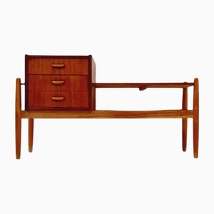Danish Teak & Oak Telephone Table by Arne Wahl Iversen, 1960s