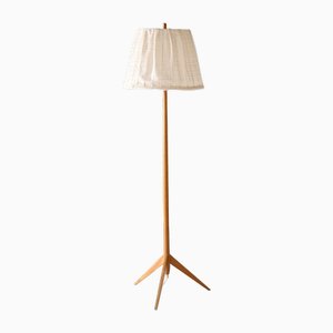 Stehlampe mit Stoff Lampenschirm, 1960er