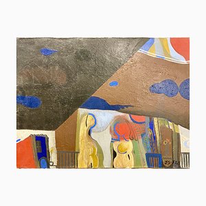 Jordi Samsò Bastardas, Abstract Surrealist Oil on Canvas, 1972