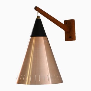 Scandinavian Wall Lamp with Teak Arm, 1960s