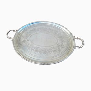 Silbernes Vintage Metall Tablett