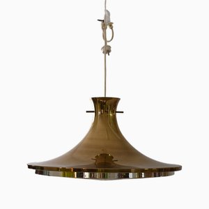 Vintage Golden Pendant Lamp, 1960s