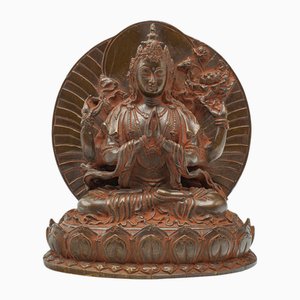 Antike buddhistische Avalokiteshvara Bronzefigur, 1890er