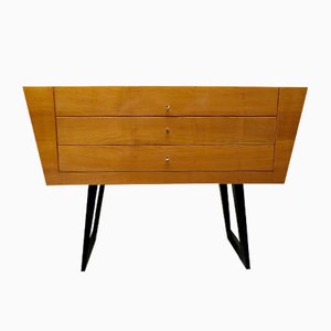 Italienische Mid-Century Kommode aus Messing & Nussholz, 1950er bei