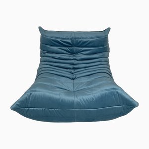 Fauteuil Togo en Velours Bleu par Michel Ducaroy pour Ligne Roset