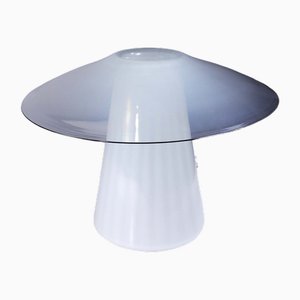 Lampada da tavolo vintage in vetro di Murano bianco, Italia, 1970
