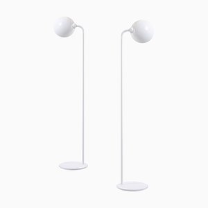 Vintage White Metal Floor Lights from Hala, 1980s, Set of 2