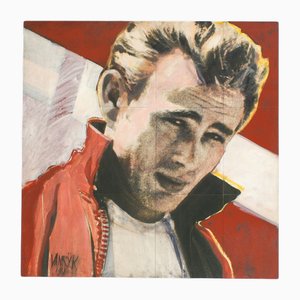 Georges-Charles Vanrijk, James Dean, Tafelmalerei in Print & Mixed Media, 1997
